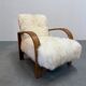 Fauteuils en peau de mouton Art Déco
