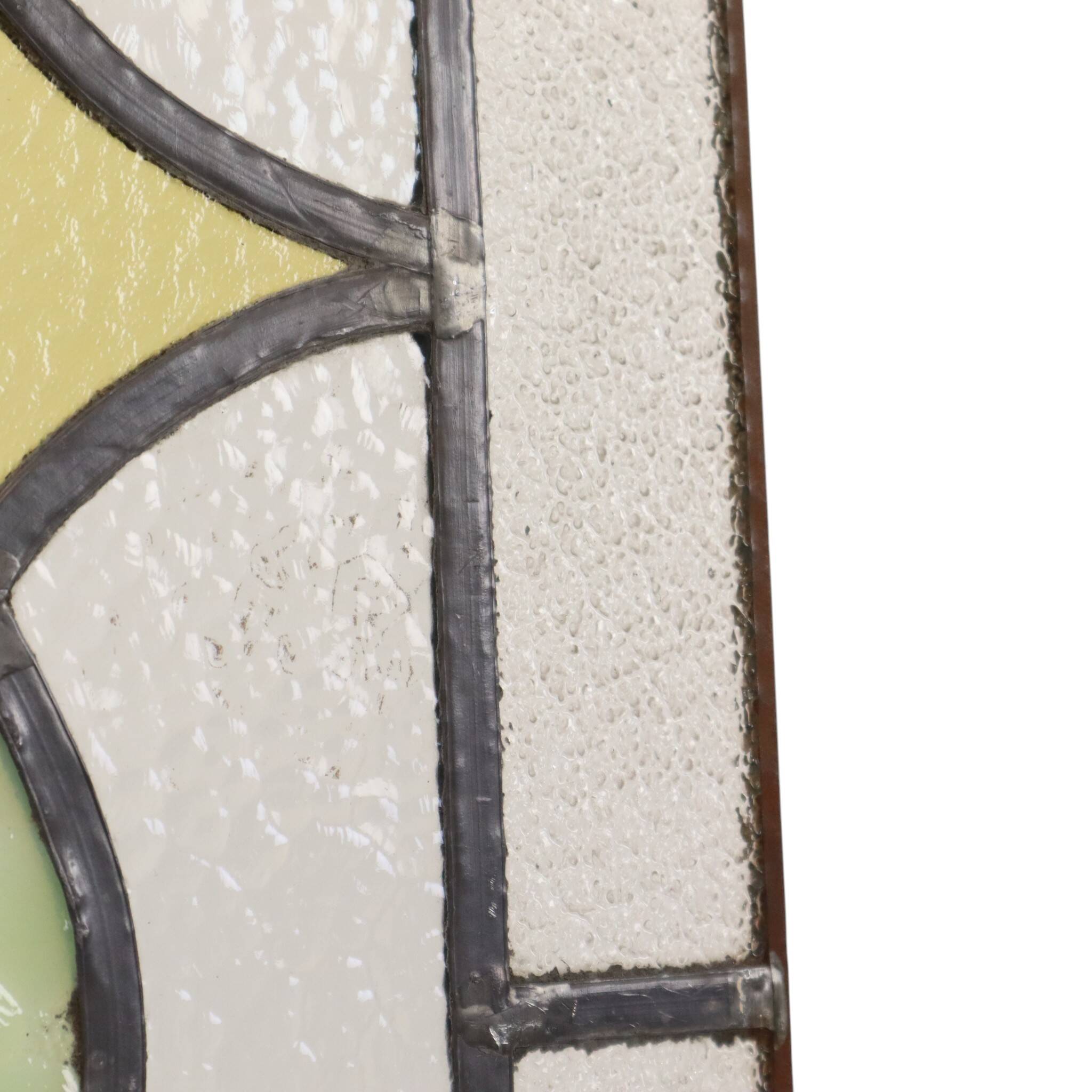Art Deco Geometric Stained Glass Window 51x24cm