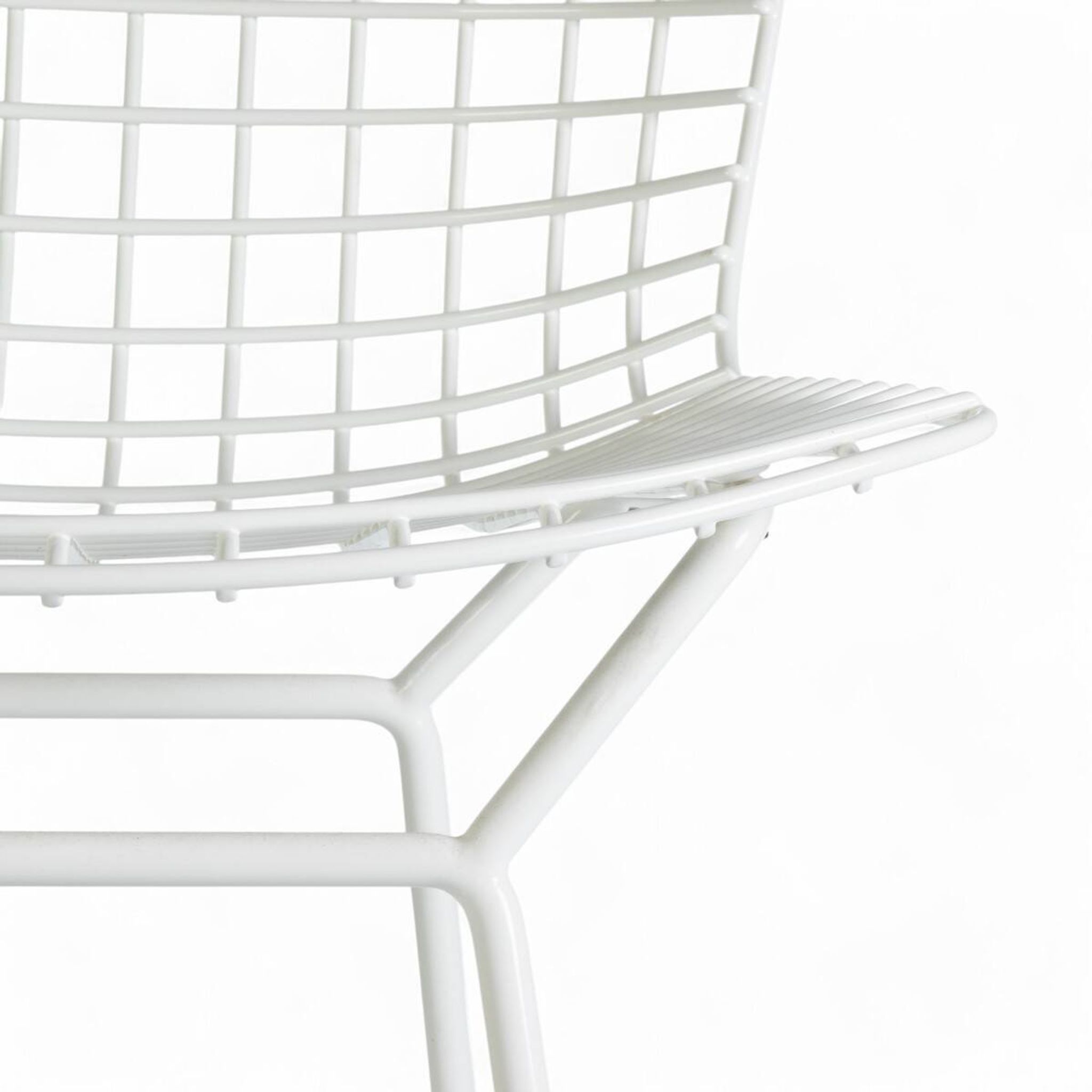 Tabouret de bar en fil métallique Harry Bertoia 428 de White Knoll Original