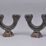 Art pottery candlesticks from Gien