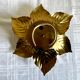 Golden flower wall lamp