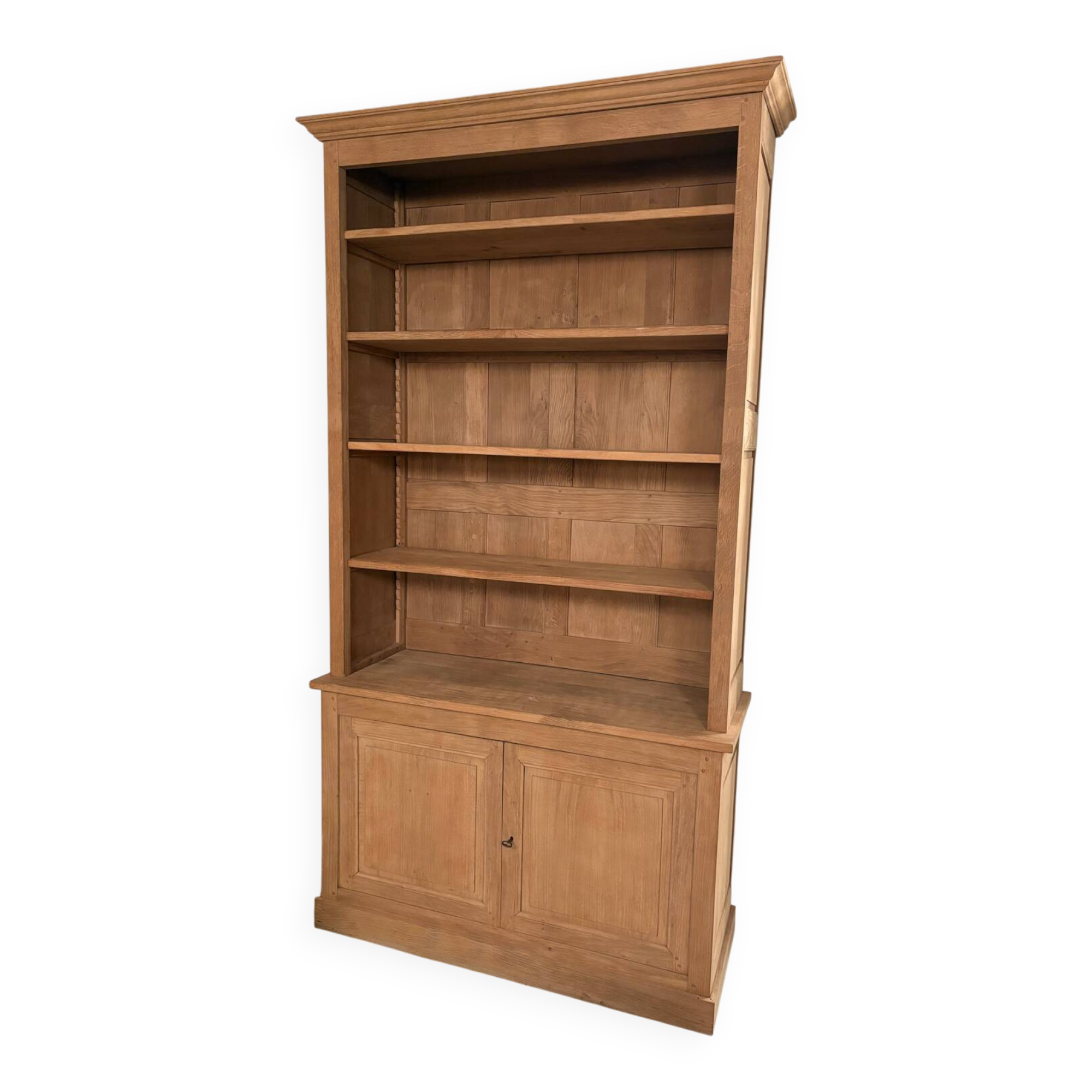 Solid oak library sandblasted