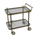 Neoclassical brass and glass serving trolley attributed to Maison Jansen, 1960s