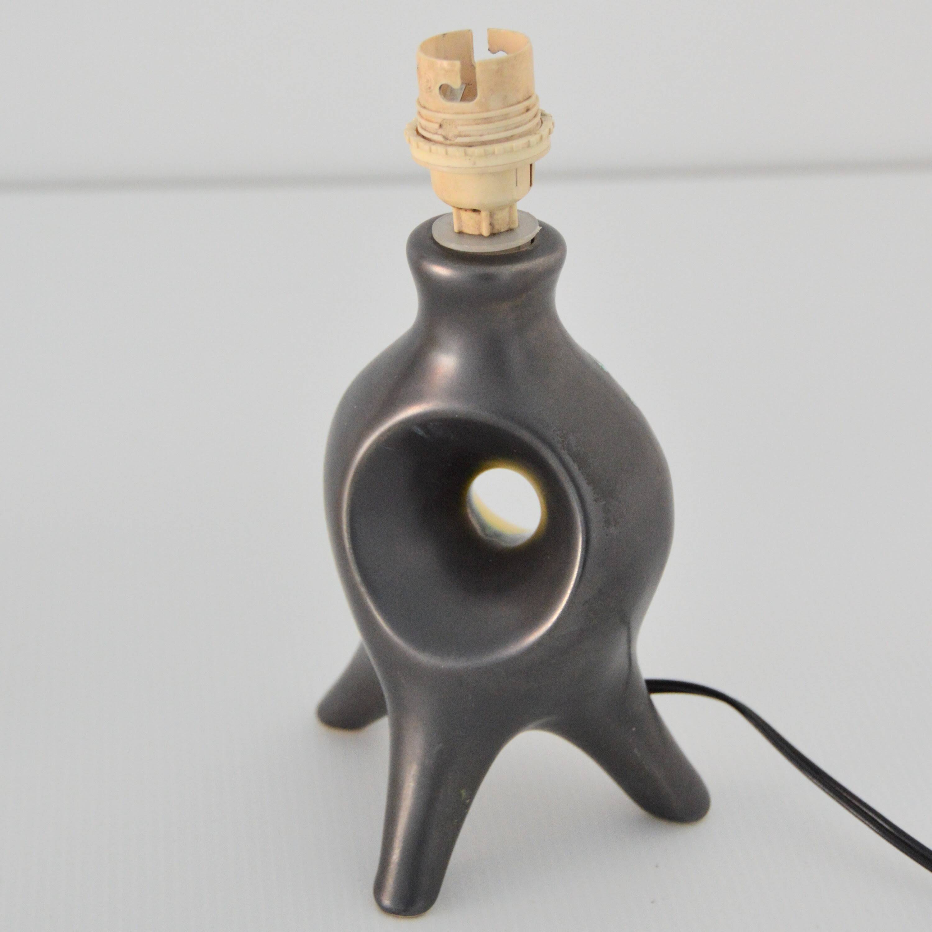 Lampe de chevet en céramique style Jouve, Vallauris années 50