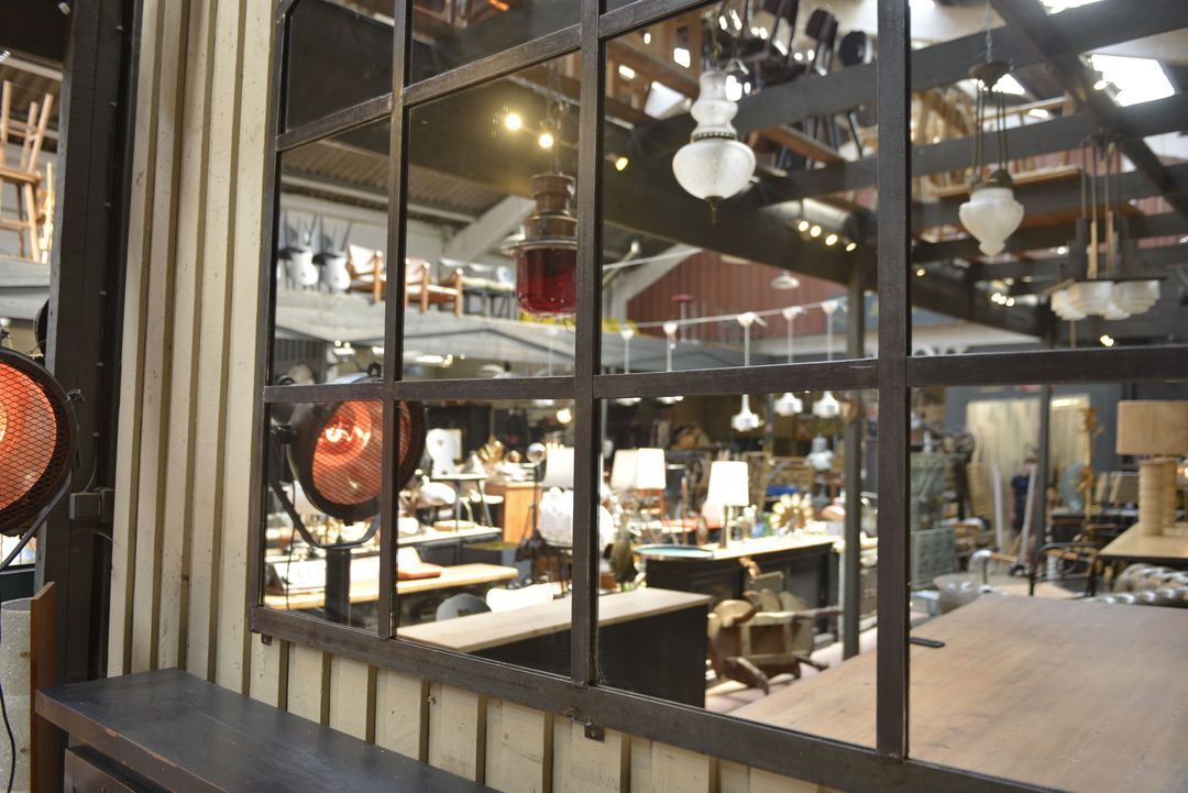 Metal factory window mirror 1930 195x170cm
