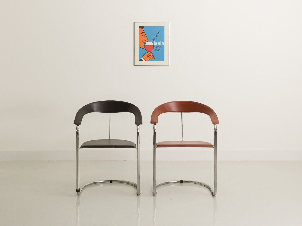 Canasta chair in Italian leather by Arrben, 197 years