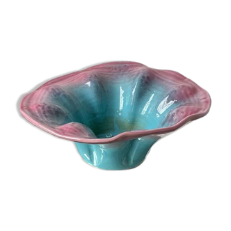 Blue and pink ceramic dish