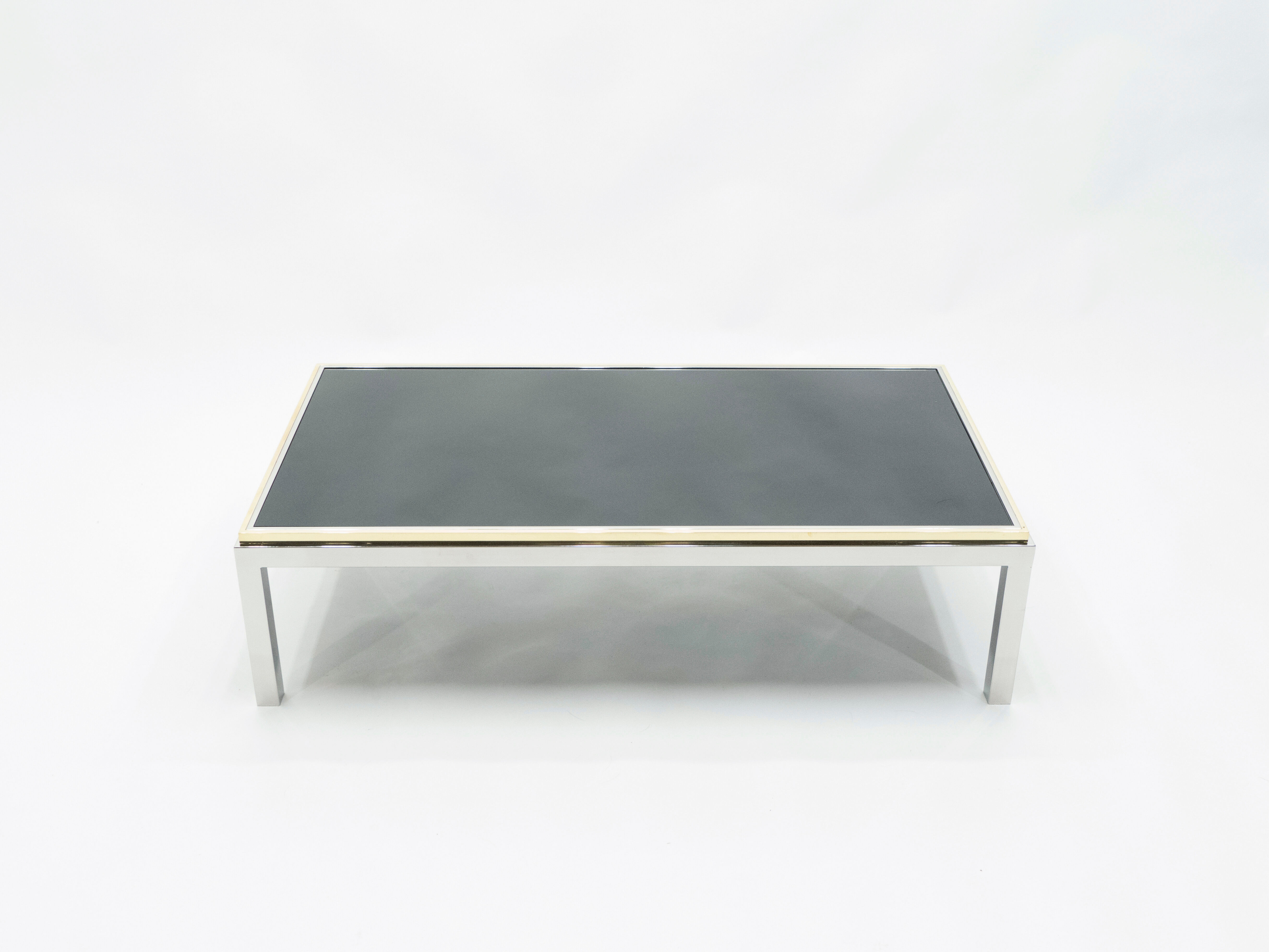 Chrome and brass coffee table 1970