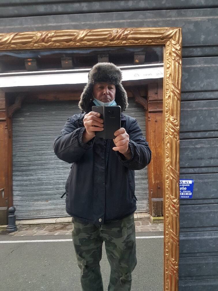 Golden mirror in louis xv style