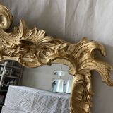 19th century gilded mirror with pediment