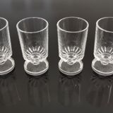 Set of 6 transparent luminarc cavalier liquor glasses with beautiful effect under vintage 70's glass