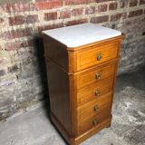 Waxed beech chiffon with white marble top