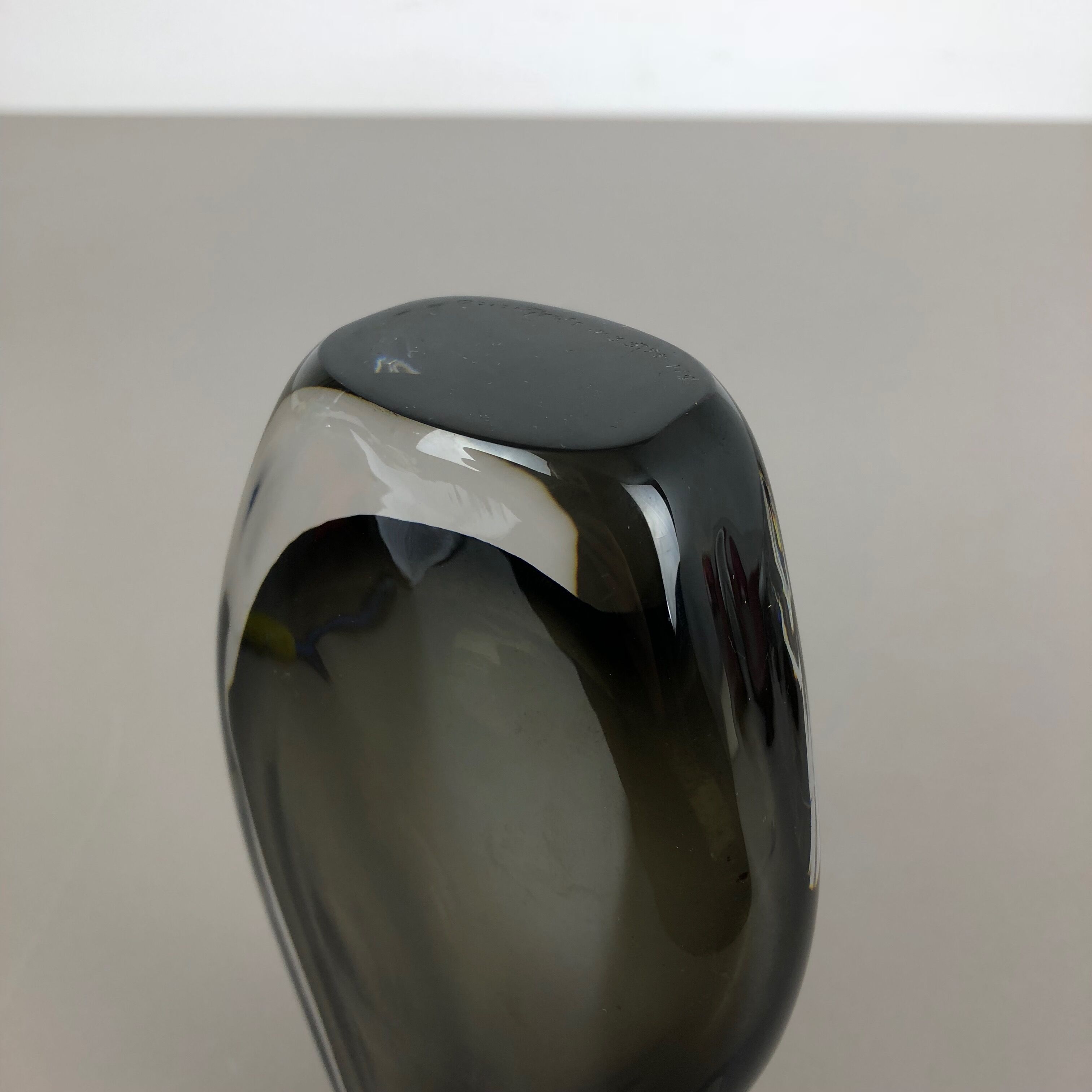 Nils Landberg 'Sommerso' smoked glass vase for Orrefors, Sweden, 1970s