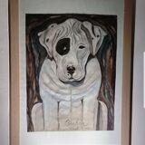 Painting portrait dog