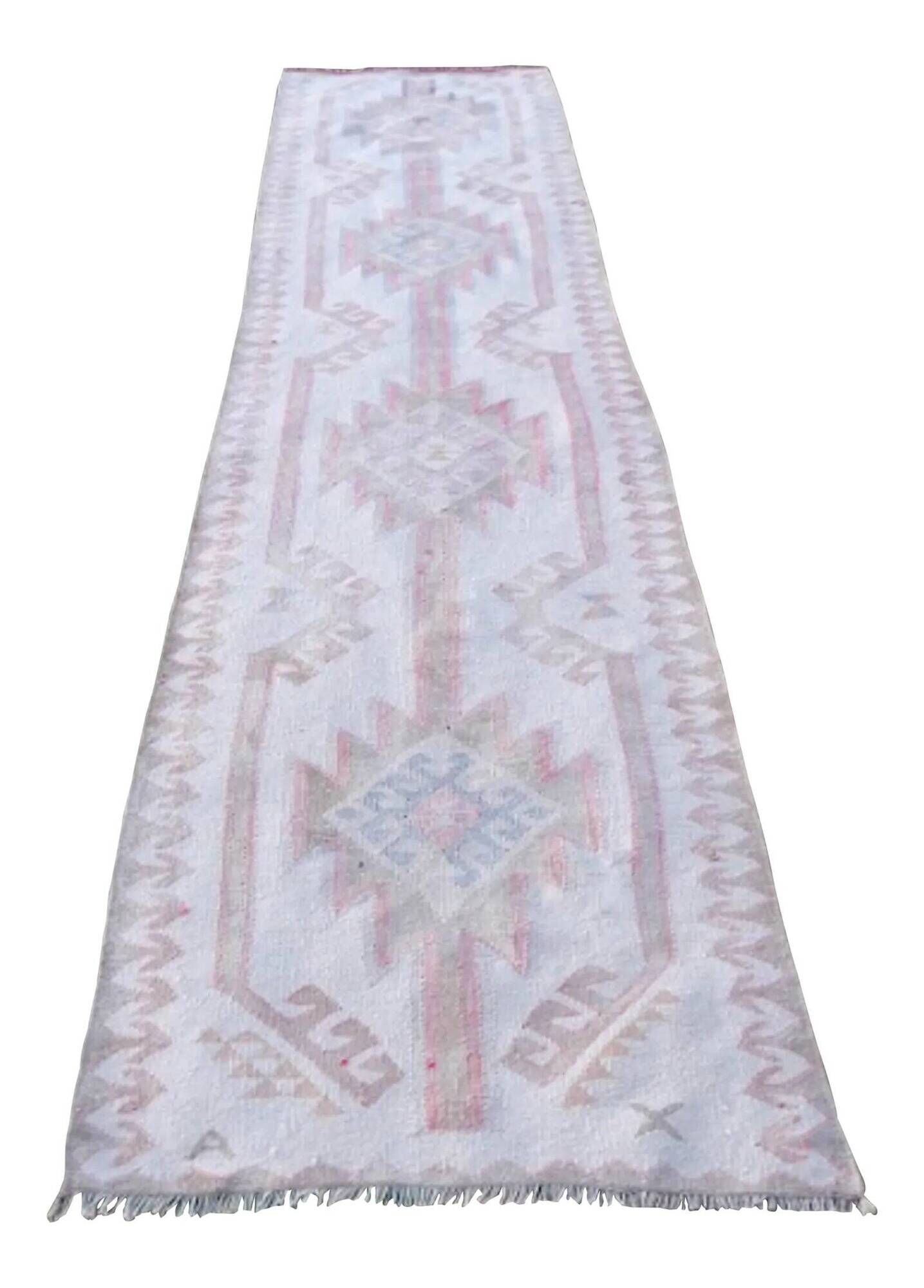 Vintage Turkish hallway rug 100x391 cm