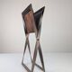 Folding Steel and Leather Stool, Denmark 1960s
