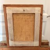 Old Oil Painting Canvas Garden Tree Flowers Rose Countryside Landscape