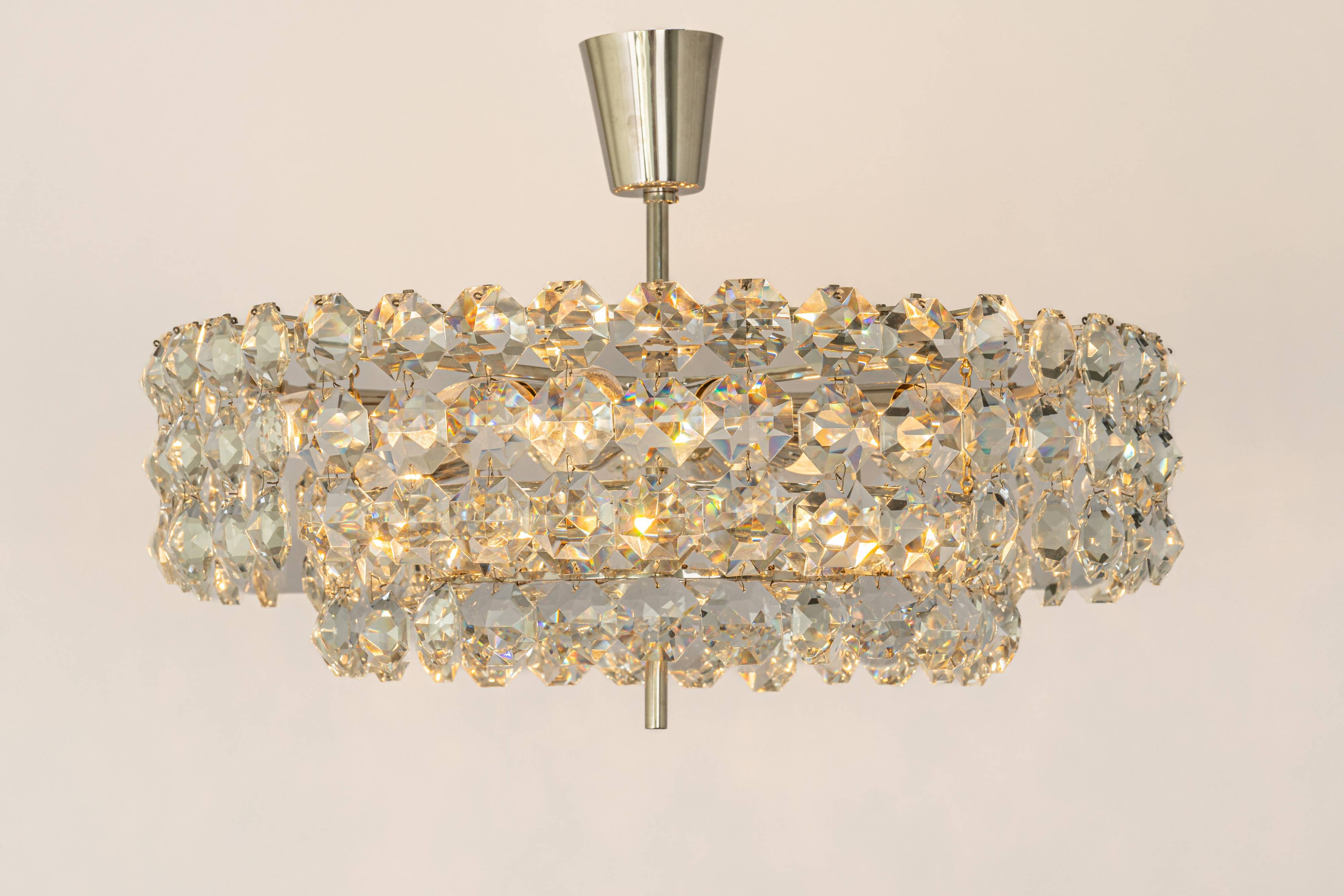 Lustre Bakalowits, Chrome and Crystal Glass, Austria, 1960s