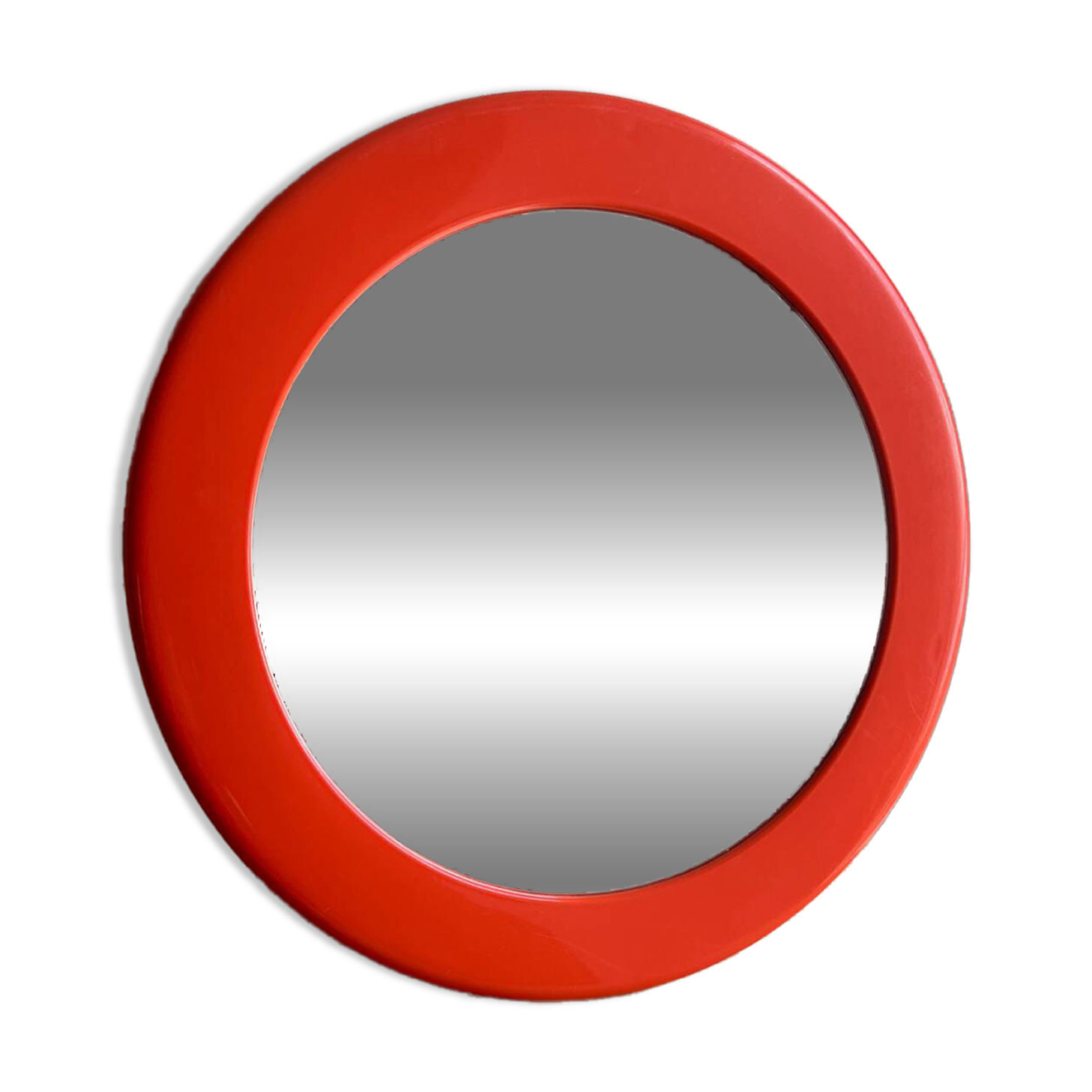 Syla vintage orange plastic round mirror
