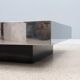 Mirrored glass low coffee table ny form 1960s