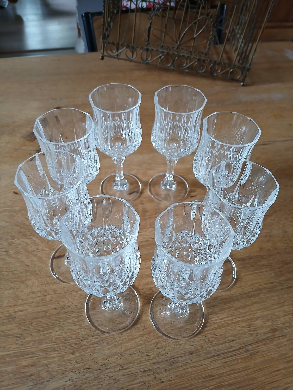 8 crystal stemmed glasses