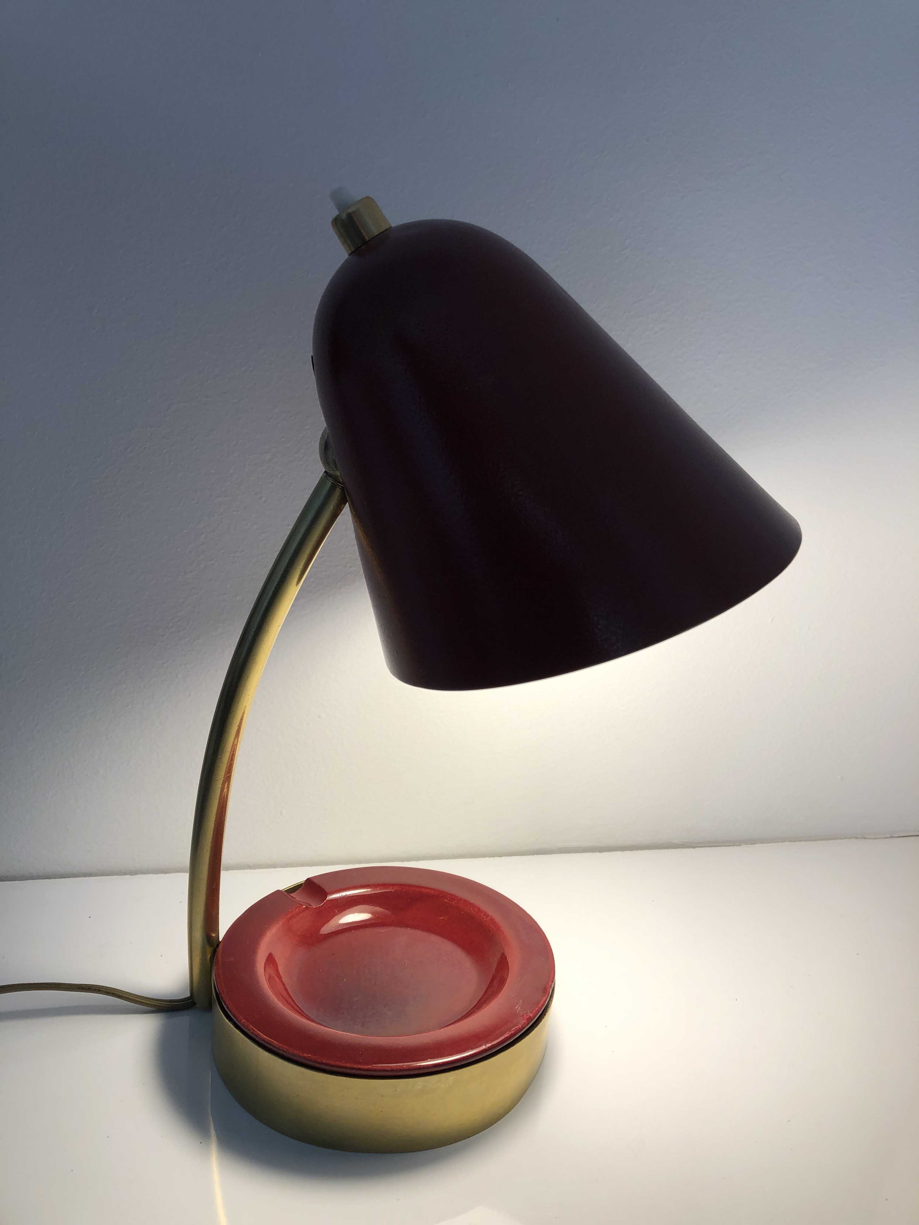 Brass and ceramic bedside lamp 1950
