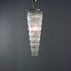 Vintage transparent glass pendant, Italian design, 1990s.