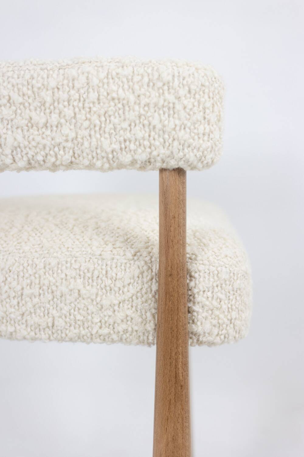 Pair of blond beech bar stools. Contemporary work.