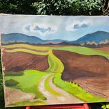 Oil on canvas "the path" signed U.Doan