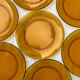 Set of 7 Duralex amber plates