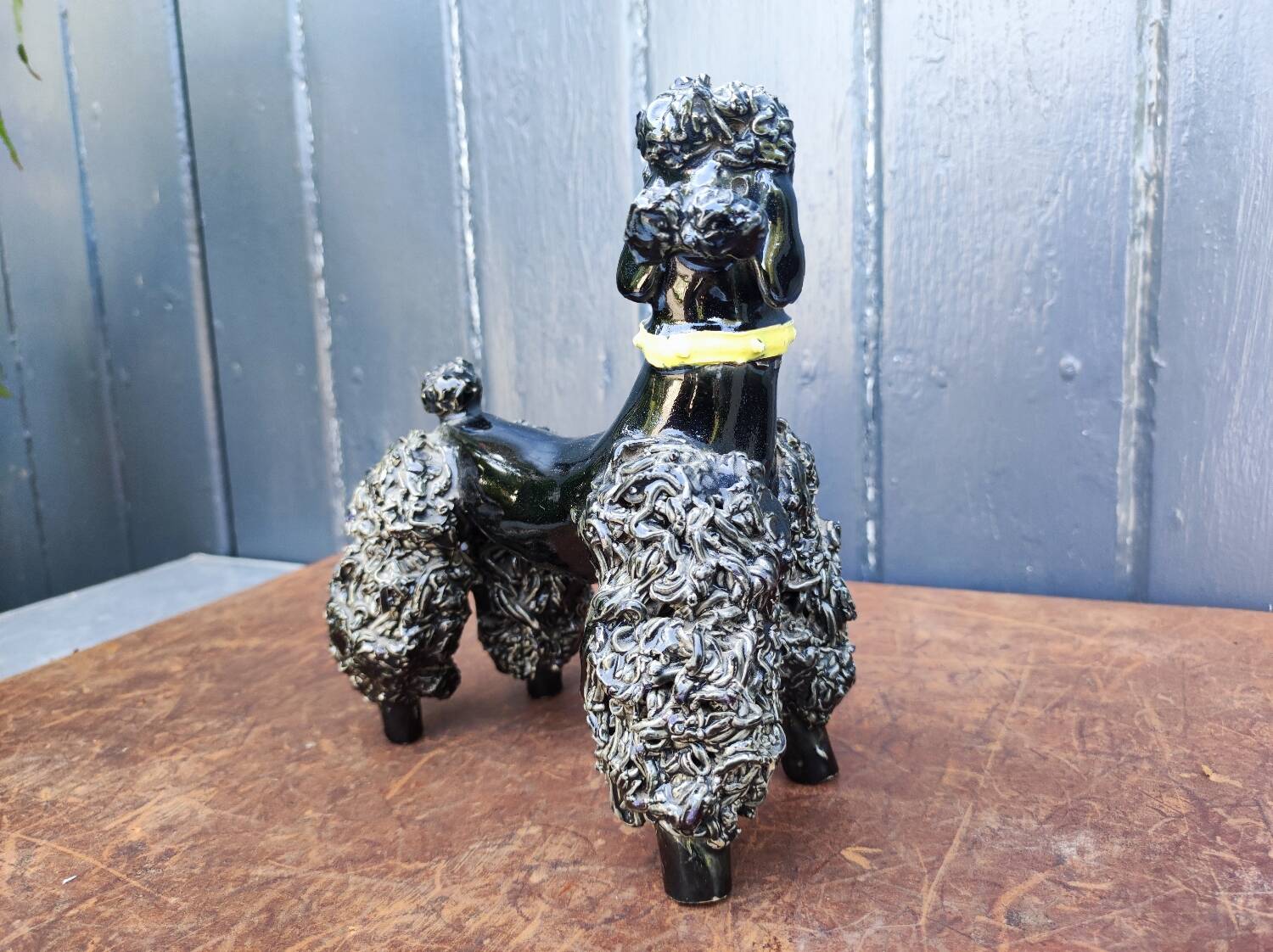 Groomed Poodle in Iridescent Ceramic, 1950