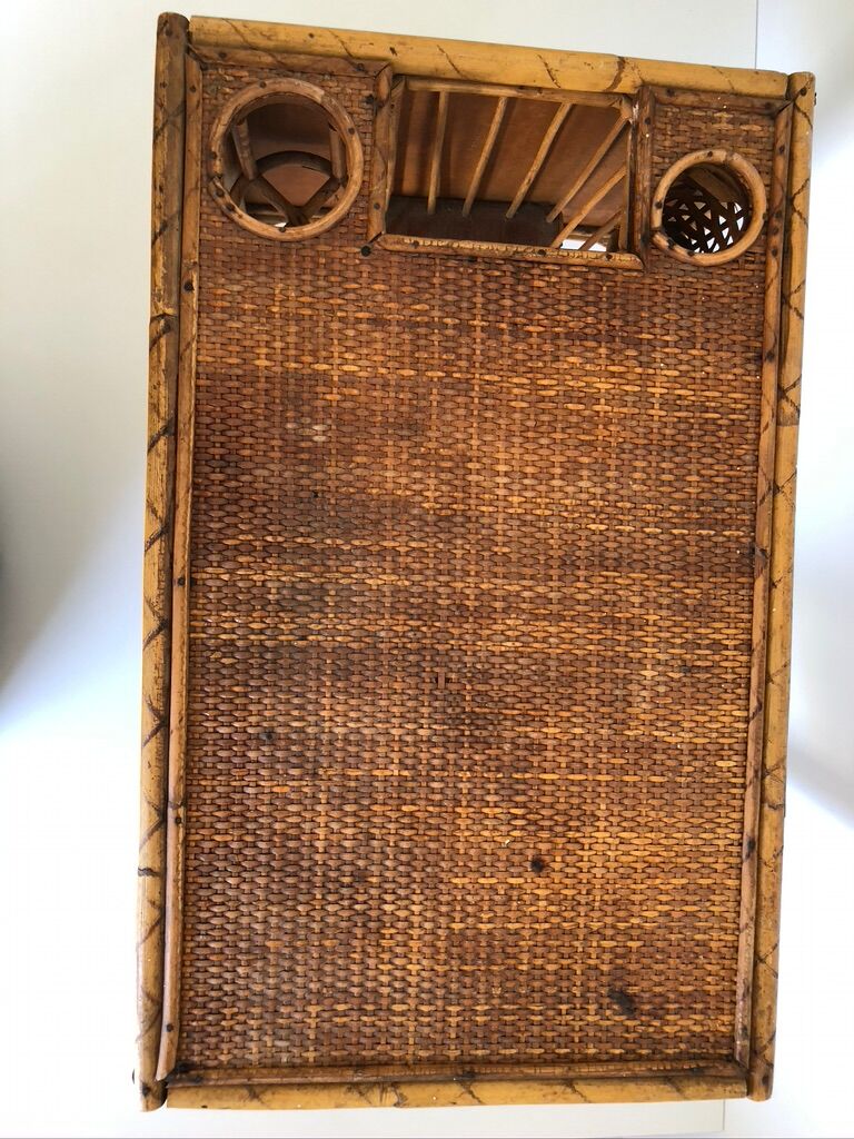 Children's rattan desk with matching chair