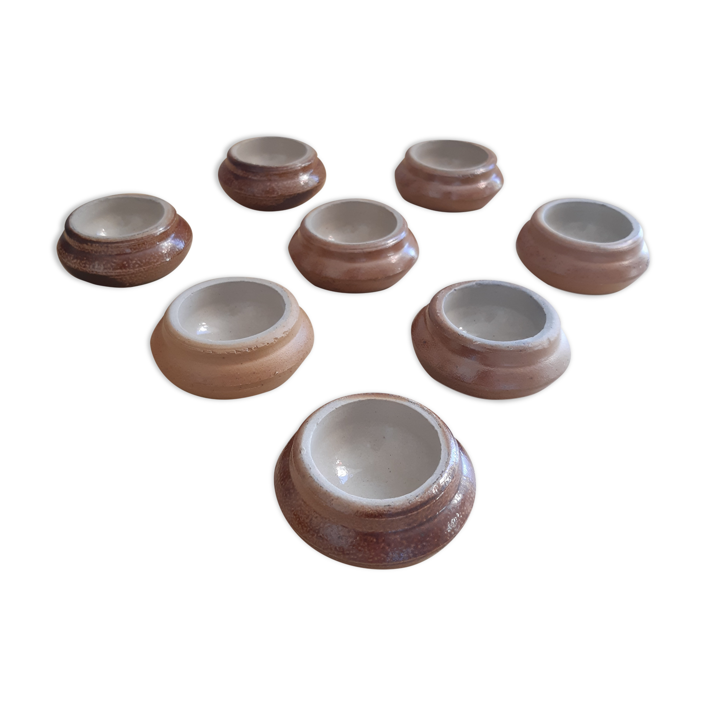 Set of 8 vintage sandstone coquetiers