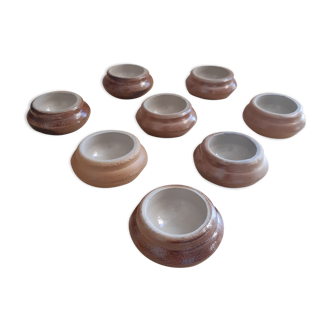 Set of 8 vintage sandstone coquetiers
