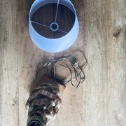 Large carved wooden lamp