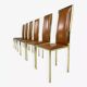 Set of 6 brass and leather chairs, Italian design from the 70s