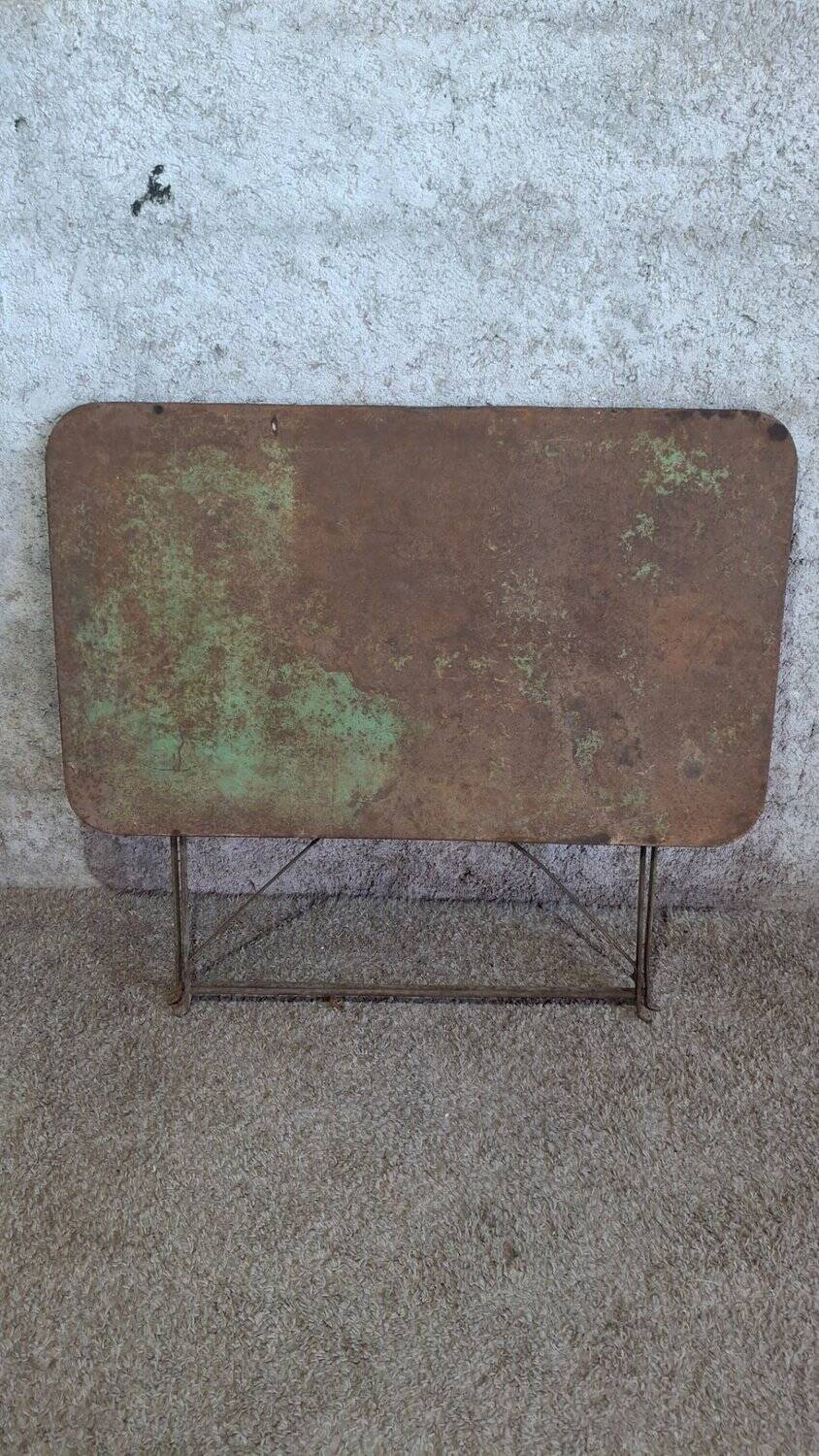Table de jardin pliante bistrot fer vintage début XXe