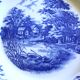 6 romantic blue Lunéville Sarreguemines dinner plates