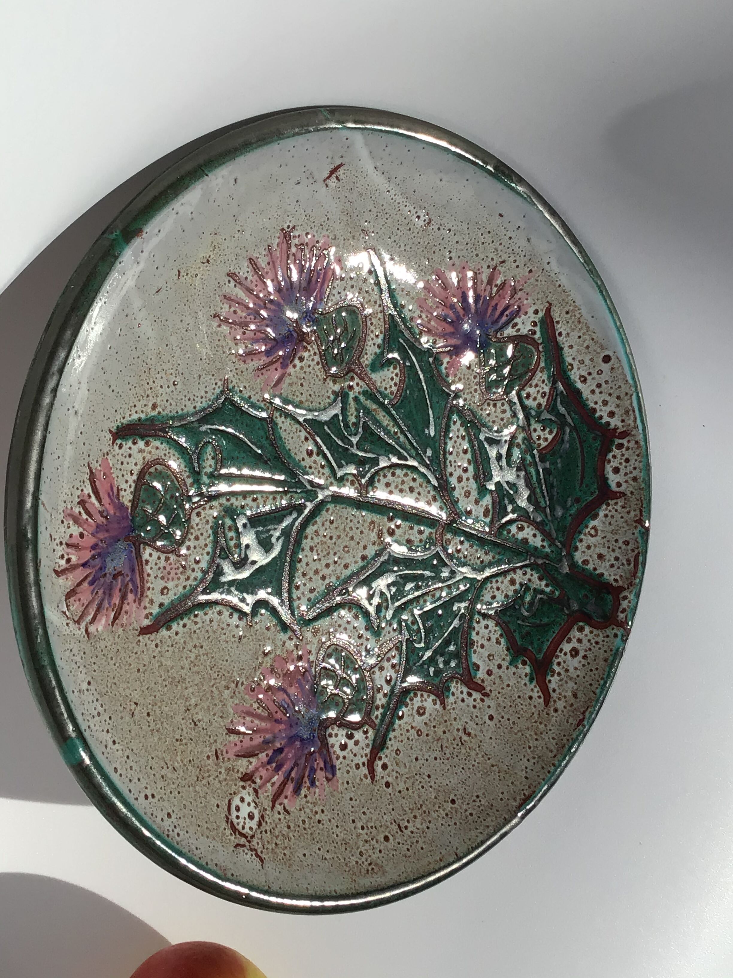 Dish Vallauris decoration thistles diameter 29.5cm