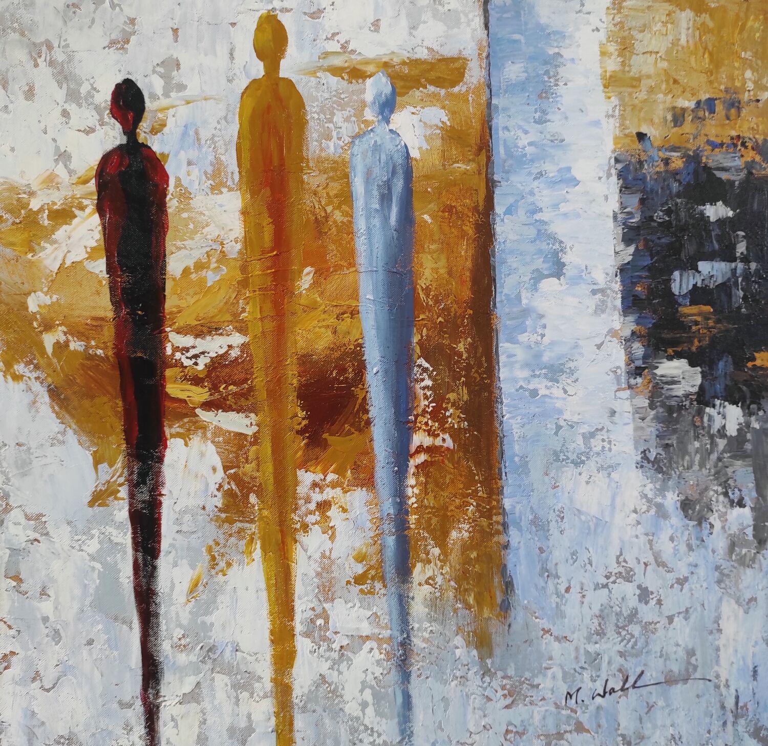Tableau contemporain abstrait "Stades d'achèvement"