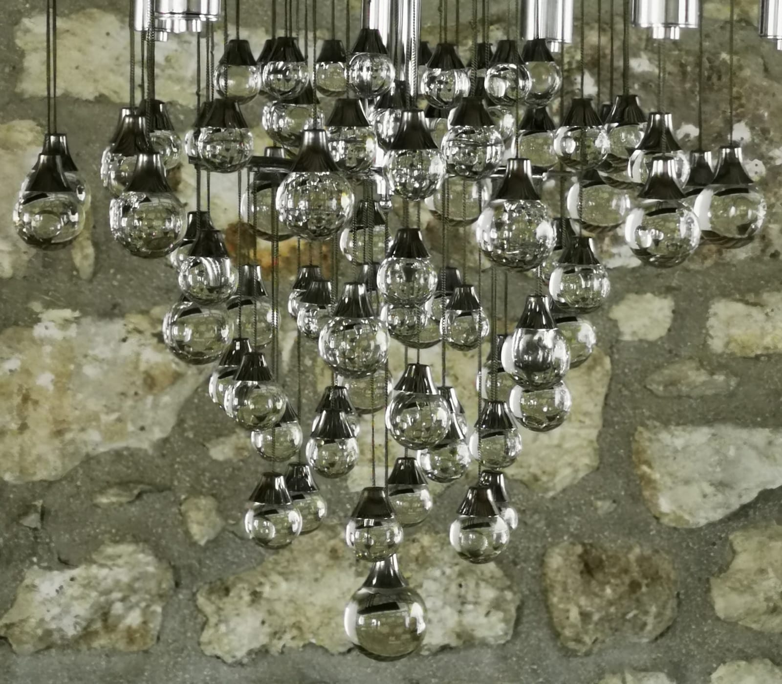 Murano 79-drop glass chandelier, circa 1965