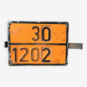 Plaque de camion orange, panneaux métalliques industriels européens vintage, décoration