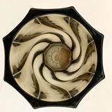 Smoked black spiral vase raise 70s