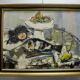 Oil on canvas ernest audibert, still life with fish