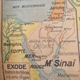 School map Palestine Jerusalem 1950