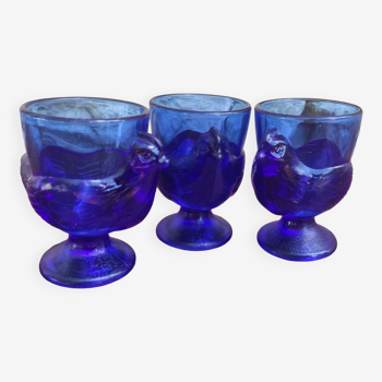 Set of vintage glass egg cups