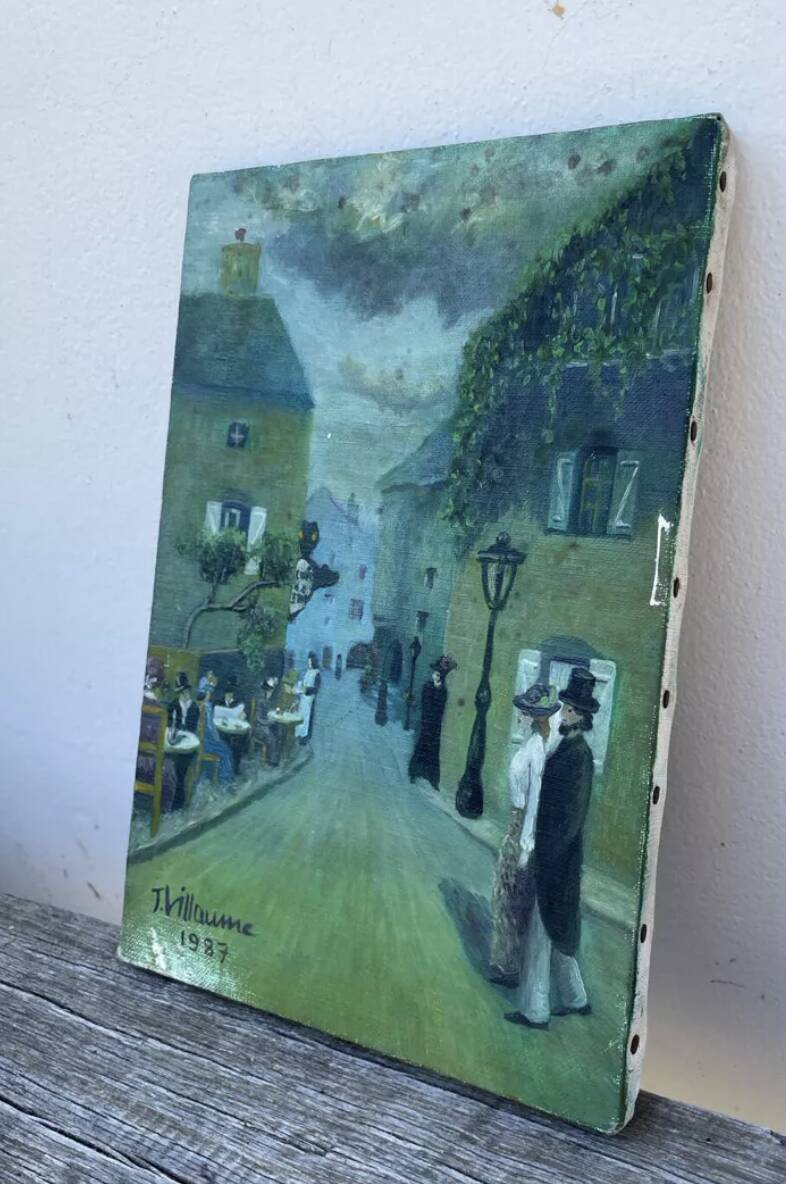 Peinture parisienne huile sur toile Montmartre / Tableau de Paris