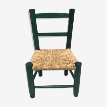 Children's chair in wood and straw