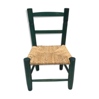 Children's chair in wood and straw