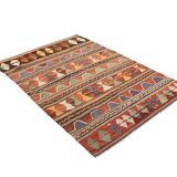 Multicolor Handmade Wool Kilim Rug, 123x169Cm